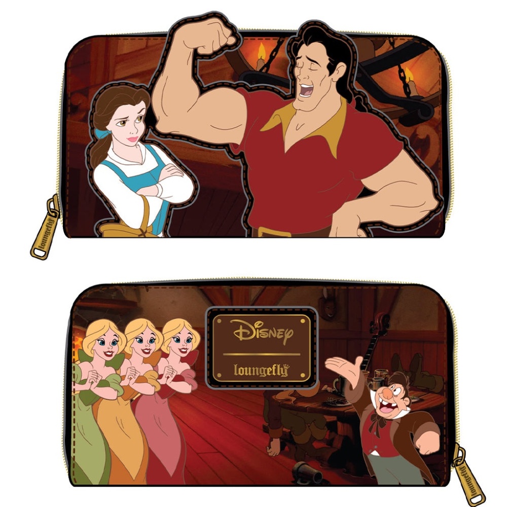 Loungefly Beauty and the Beast Gaston Villains Scene Zip Around Wallet